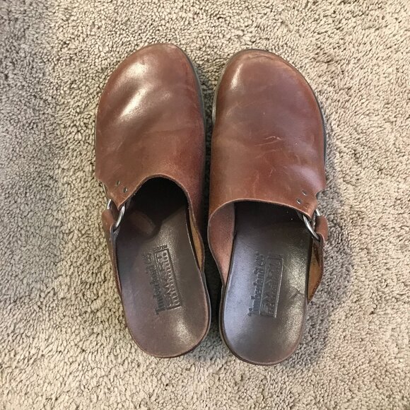 vintage Timberland brown leather slides size 7 - Picture 1 of 5